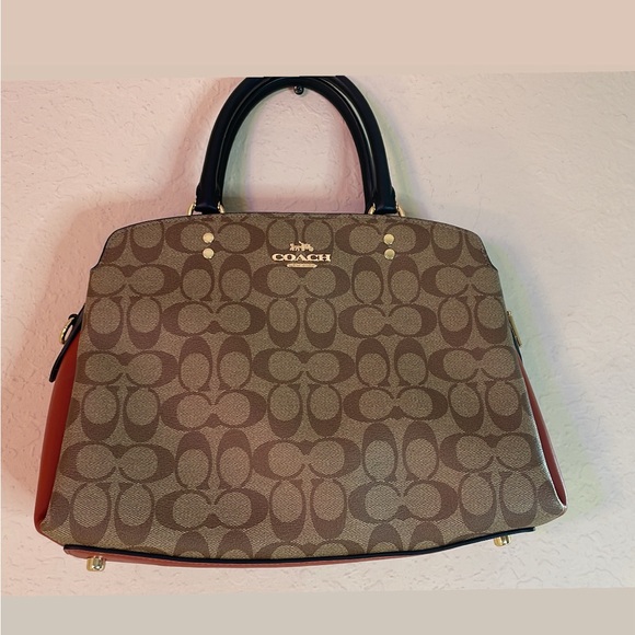 Coach Handbags - COACH Lillie Carryall, Khaki Black